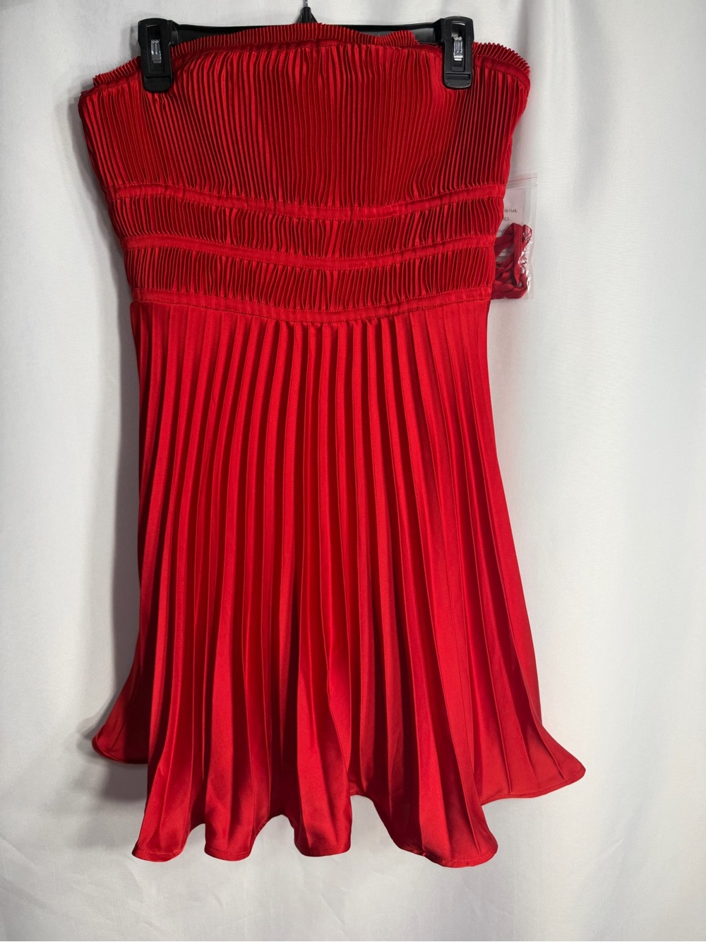 Taylor Red Strapless Pleated Camisole Dress Top size 14 new w tags